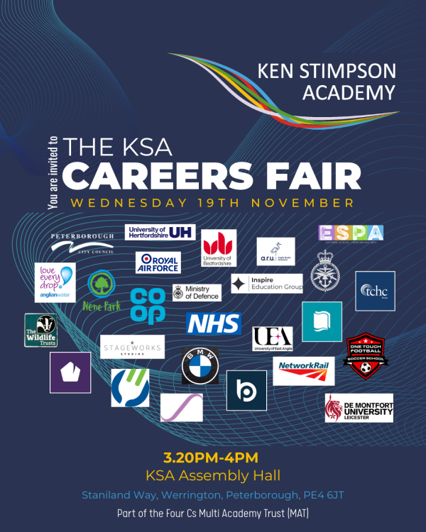 Careers Fair 2025 Graphic with information from the description along with the logos of the companies taking part